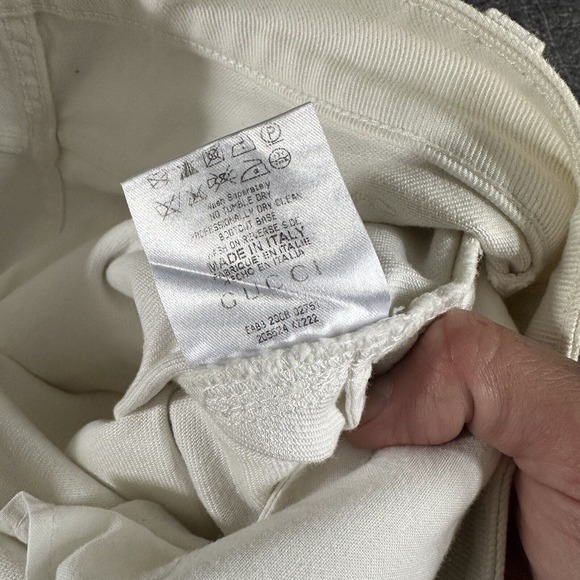 Women's Gucci Eco Washed Organic Cotton Flare White Jeans Pants Sz IT 38 (US S) - Picture 4 of 7